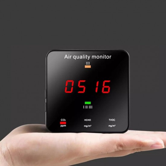 CO2 Meter Digital Temperature Humidity Sensor Tester Air Quality Monitor Carbon Dioxide TVOC Formaldehyde HCHO Detector