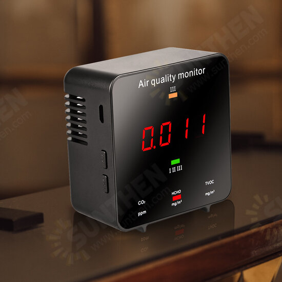 CO2 Meter Digital Temperature Humidity Sensor Tester Air Quality Monitor Carbon Dioxide TVOC Formaldehyde HCHO Detector