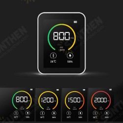 Carbon Dioxide Detector Indoor Air Quality Monitor Real Time CO2 Detector TFT Color Screen Intelligent Air Quality Sensor Tester Carbon Dioxide Detector Indoor Air Quality Monitor Real Time CO2 Detector TFT Color Screen Intelligent Air Quality Sensor Tester