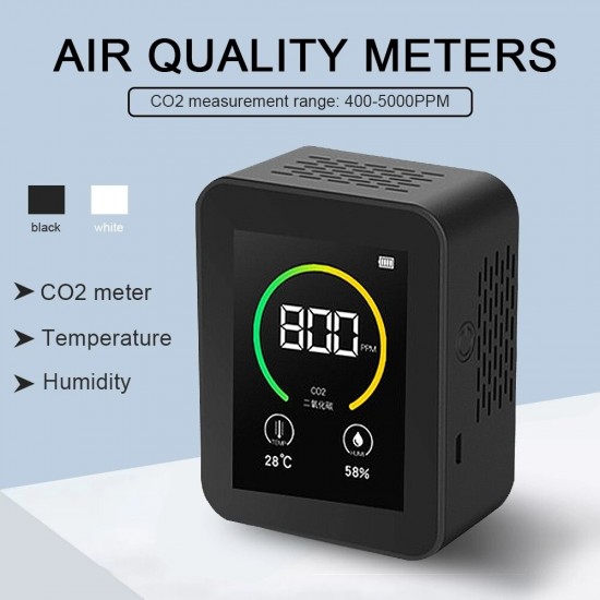 Carbon Dioxide Detector Indoor Air Quality Monitor Real Time CO2 Detector TFT Color Screen Intelligent Air Quality Sensor Tester
