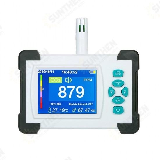 Carbon Dioxide Detector with Rechargeable Battery Portable CO2 Meter Tester CO2 Sensor with PDF Output Function