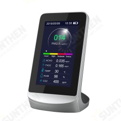DM72B Digital LCD PM2.5 PM1.0 PM10 HCHO TVOC Air Quality Detector Thermometer and Hygrometer Air Quality CO2 Measuring Device