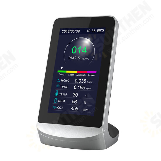 DM72B Digital LCD PM2.5 PM1.0 PM10 HCHO TVOC Air Quality Detector Thermometer and Hygrometer Air Quality CO2 Measuring Device