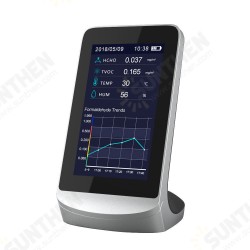 DM72B Digital LCD PM2.5 PM1.0 PM10 HCHO TVOC Air Quality Detector Thermometer and Hygrometer Air Quality CO2 Measuring Device