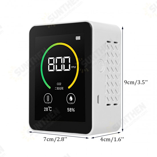 Gas Co2 Sensor Detector Air Quality Monitor Analyzer W/ Temperature Humidity Display