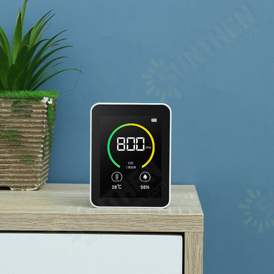 Gas Co2 Sensor Detector Air Quality Monitor Analyzer W/ Temperature Humidity Display