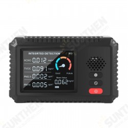 HCHO/TVOC/PM2.5/PM10 Detector Real Time Data Monitoring Multifunctional Air Quality Monitor Gas Analyzer HCHO/TVOC/PM2.5/PM10 Detector Real Time Data Monitoring Multifunctional Air Quality Monitor Gas Analyzer
