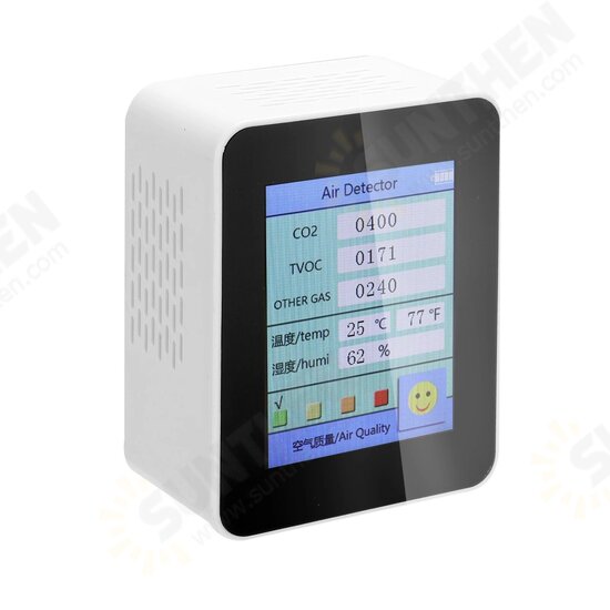 Household Air Quality Detector CO2 Tester with Carbon Dioxide TVOC Value Electricity Quantity Temperature Humidity Display