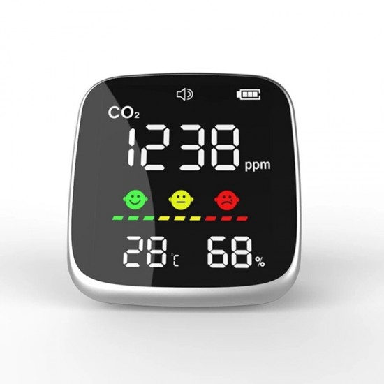 LCD Digital CO2 Meter Air Quality Monitor Alarm Carbon Dioxide Temperature Humidity Detector NDIR Sensor Analyzer