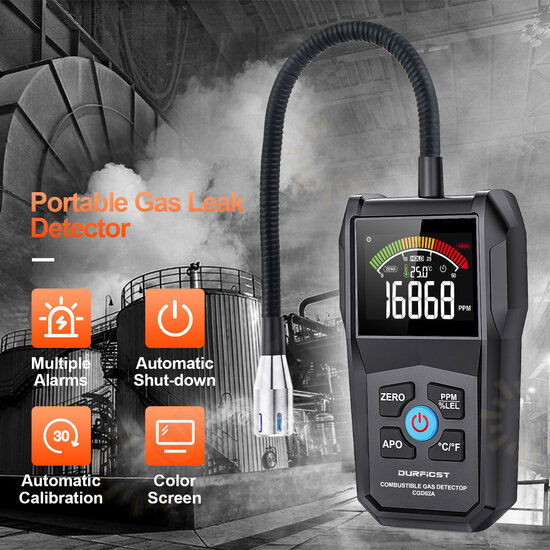 CGD-02A Digital Gas Detector Gas Sensor Air Quality Monitor Gas Leak Sensor Gas Analyzer Automotive Combustible Detector