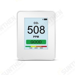 P1 CO2/PM2.5/PM10/PM1.0 WIFI Carbon Dioxide Detector Air Quality Monitor with 2.8inch TFT Color LED Backlight LCD Built-in 2600MA Lithium Battery