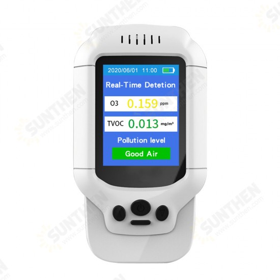 PM2.5 O3 Ozone Detector TVOC Air Quality Tester USB Instrument 2.8 LCD Screen Carbon Dioxide Formaldehyde Dust Haze Meter