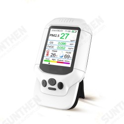PM2.5 O3 Ozone Detector TVOC Air Quality Tester USB Instrument 2.8 LCD Screen Carbon Dioxide Formaldehyde Dust Haze Meter PM2.5 O3 Ozone Detector TVOC Air Quality Tester USB Instrument 2.8 LCD Screen Carbon Dioxide Formaldehyde Dust Haze Meter