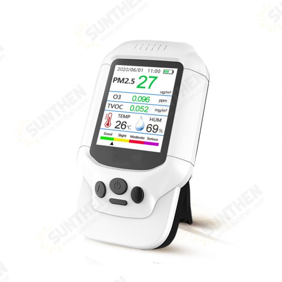 PM2.5 O3 Ozone Detector TVOC Air Quality Tester USB Instrument 2.8 LCD Screen Carbon Dioxide Formaldehyde Dust Haze Meter