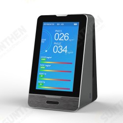 PM2.5 PM1.0 PM10 Temperature Humidity Air Quality Monitor 4.3 Inch LED Display Intelligent HCHO TOVC Gas Detector PM2.5 PM1.0 PM10 Temperature Humidity Air Quality Monitor 4.3 Inch LED Display Intelligent HCHO TOVC Gas Detector