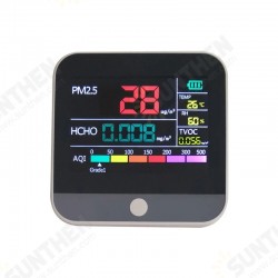 PM2.5 Check TVOC Air Quality Monitor Analyzer Gas Detector Temperature Humidity AQI Smart Calibration Indoor Meter PM2.5 Check TVOC Air Quality Monitor Analyzer Gas Detector Temperature Humidity AQI Smart Calibration Indoor Meter