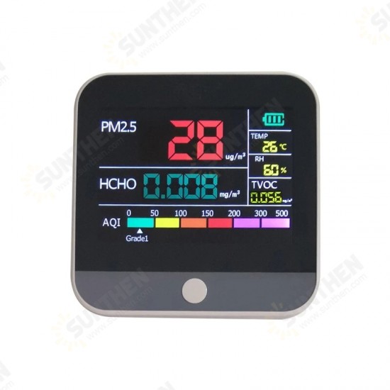 PM2.5 Check TVOC Air Quality Monitor Analyzer Gas Detector Temperature Humidity AQI Smart Calibration Indoor Meter