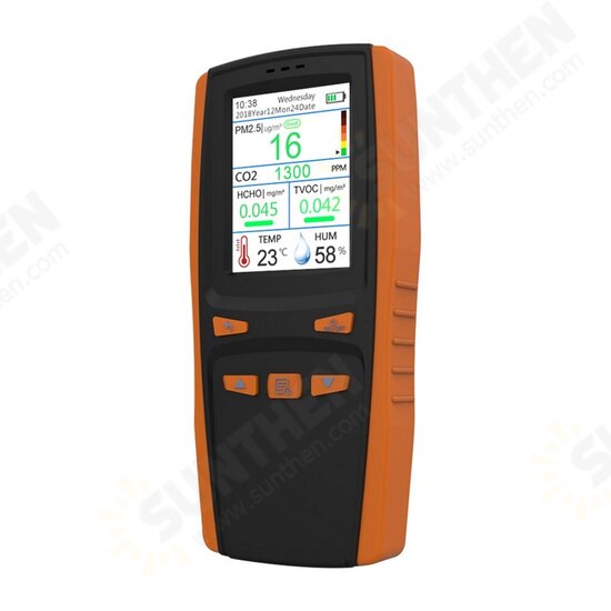 Portable Digital Air Quality Monitor AQI HCHO TVOC PM2.5 Detector CO2 Meter Carbon Dioxide Gas Analyzers