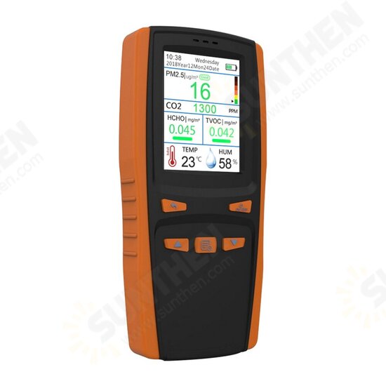 Portable Digital Air Quality Monitor AQI HCHO TVOC PM2.5 Detector CO2 Meter Carbon Dioxide Gas Analyzers