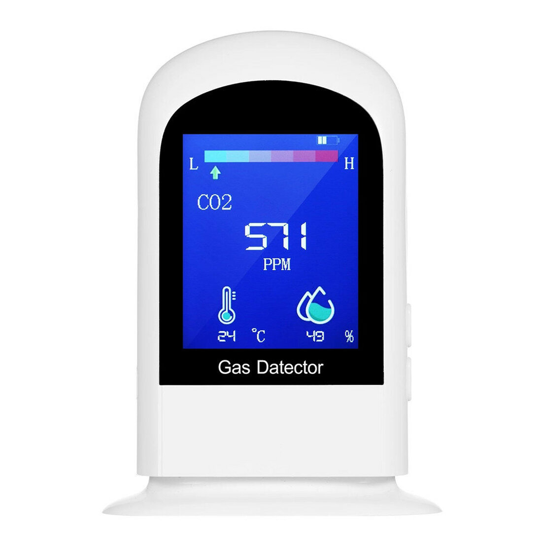 Rechargeable Carbon Dioxide Detector Portable LCD Digital CO2 Meter ...