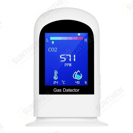 Rechargeable Carbon Dioxide Detector Portable LCD Digital CO2 Meter Tester Temperature & Humidity Meter CO2/RH/Temp. 3in1 Air Quality Detector