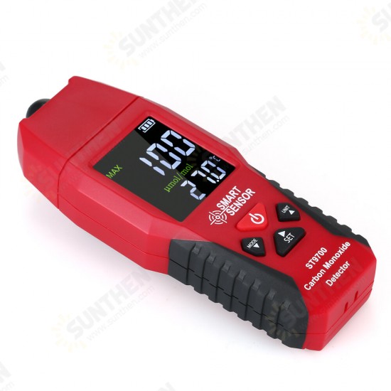 ST9700 Handheld 2 in 1 CO Gas Detector Temperature Meter Carbon Monoxide Analyzer Air Quality Monitor Gas Leak Analyzers LCD Color Display