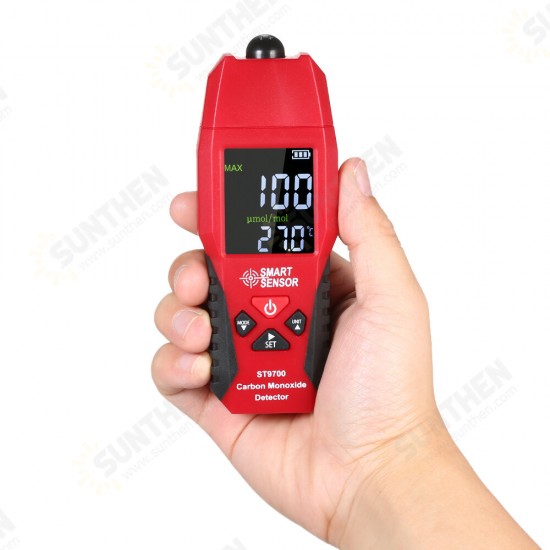 ST9700 Handheld 2 in 1 CO Gas Detector Temperature Meter Carbon Monoxide Analyzer Air Quality Monitor Gas Leak Analyzers LCD Color Display