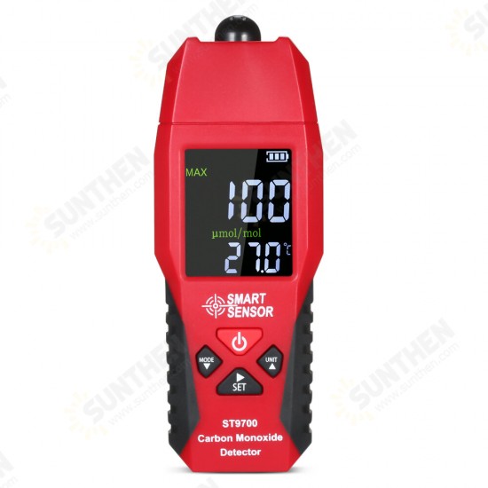 ST9700 Handheld 2 in 1 CO Gas Detector Temperature Meter Carbon Monoxide Analyzer Air Quality Monitor Gas Leak Analyzers LCD Color Display