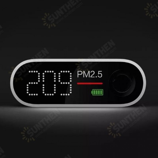 PM2.5 Air Detector Portable Sensitive Air Quality Tester LED Screen Three-color Digital Indicator Laser Sensor Rechargeable Lithium Battery - White