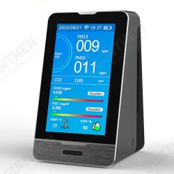 WIFI PM2.5 PM1.0 PM10 Temperature Humidity Air Quality Monitor 4.3 Inch LED Display Intelligent CO2 HCHO TOVC Gas Detector WIFI PM2.5 PM1.0 PM10 Temperature Humidity Air Quality Monitor 4.3 Inch LED Display Intelligent CO2 HCHO TOVC Gas Detector
