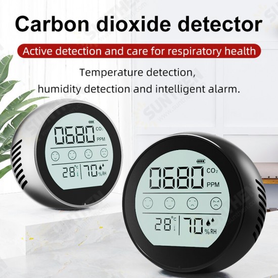 ZN-P8 Digital CO2 Gas Analyzer 400-5000ppm Air Quality Monitor NDIR Infrared Detection Gas Detector with Temperature Humidity Display