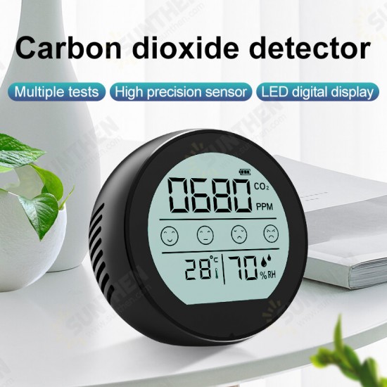 ZN-P8 Digital CO2 Gas Analyzer 400-5000ppm Air Quality Monitor NDIR Infrared Detection Gas Detector with Temperature Humidity Display