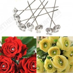 100pcs Clear Diamante Flowers Pins Wedding Bouquet Supplies Diamond Corsage Florist Craft 100pcs Clear Diamante Flowers Pins Wedding Bouquet Supplies Diamond Corsage Florist Craft