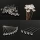 100pcs Clear Diamante Flowers Pins Wedding Bouquet Supplies Diamond Corsage Florist Craft