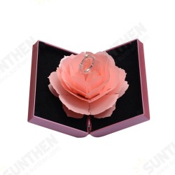 3D Folding Rotating Rose Ring Box Birthday Valentine's Day Jewelry Display 3D Folding Rotating Rose Ring Box Birthday Valentine's Day Jewelry Display