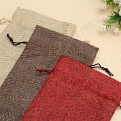 5PCS Natural Jute Burlap Vintage Wedding Favours Hessian Wine Bottle Bags Gift 5PCS Natural Jute Burlap Vintage Wedding Favours Hessian Wine Bottle Bags Gift