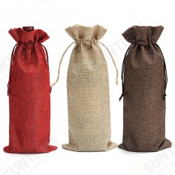 5PCS Natural Jute Burlap Vintage Wedding Favours Hessian Wine Bottle Bags Gift 5PCS Natural Jute Burlap Vintage Wedding Favours Hessian Wine Bottle Bags Gift