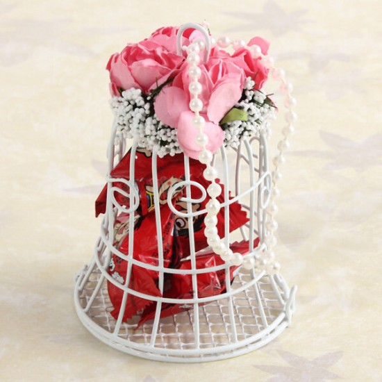 Bird Cage Wedding Candy Sweet Box Party Gift Candy Boxes Chocolate Flower Metel Box