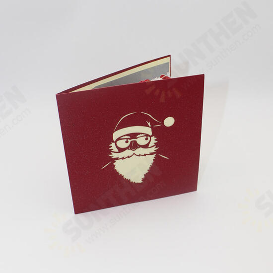 Christmas 3D Motorcycle Santa Claus Pop Up Greeting Card Christmas Gifts Party Greeting Card