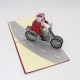 Christmas 3D Motorcycle Santa Claus Pop Up Greeting Card Christmas Gifts Party Greeting Card