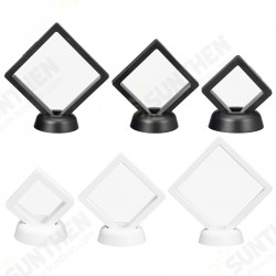 Square 3D Album Floating Frame Holder Coin Box Jewelry Box Display Showcase with Stand Square 3D Album Floating Frame Holder Coin Box Jewelry Box Display Showcase with Stand