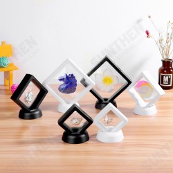 Square 3D Album Floating Frame Holder Coin Box Jewelry Box Display Showcase with Stand Square 3D Album Floating Frame Holder Coin Box Jewelry Box Display Showcase with Stand