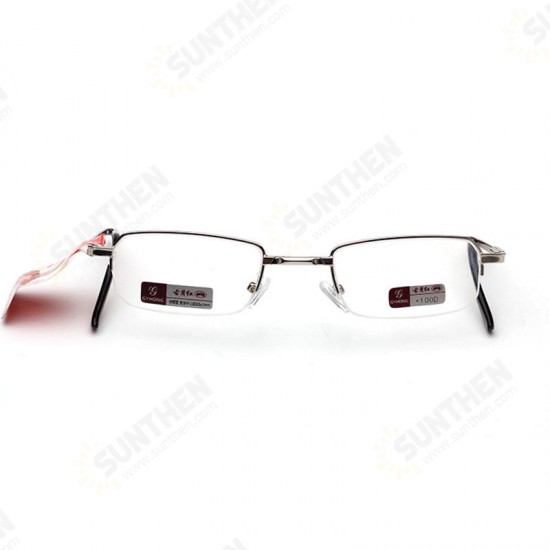 Mens Women Foldable Ultralight Metal Frame Vision Care Reading Glasses Eyeglasses With Case