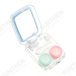 Mini Lens Travel Case Box Container Kit Set Holder Simple W/ Mirror Mini Lens Travel Case Box Container Kit Set Holder Simple W/ Mirror