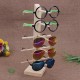 Natural Wood Wooden Sunglasses Eyeglasseses Display Rack Stand Holder Organizer 3/4/5/6 Layers