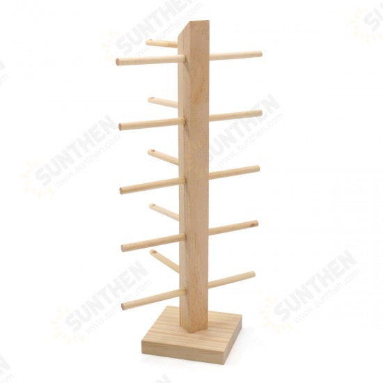 Natural Wood Wooden Sunglasses Eyeglasseses Display Rack Stand Holder Organizer 3/4/5/6 Layers