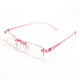 Pink Rimless Light Presbyopic Reading Glasses Fatigue Relieve Strength 1.0 1.5 2.0 2.5 3.0