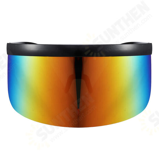 Polarized Lens Mask Sun Glasses Futuristic Costume Party Eyes Mirrored Frame 5 Color