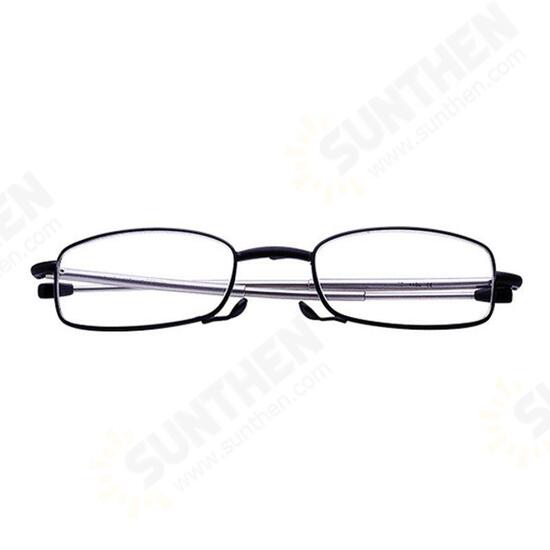 Portable Folding Comfortable Reading Glasses Metal Full Frame With Case