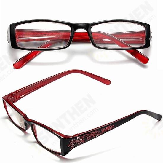 Red Female Diamond Flower Frame Presbyopic Reading Glasses Eyeglasseess 1.0 1.5 2.0 2.5 3.0 3.5 4.0